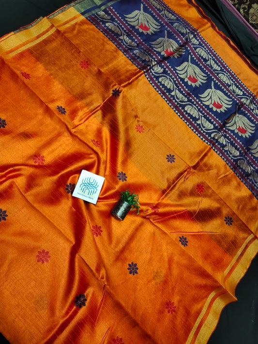 Semi Raw Silk Jala Jamdani Saree with buta