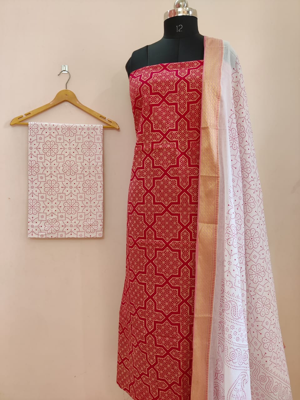 Kutchi block print Dress Material