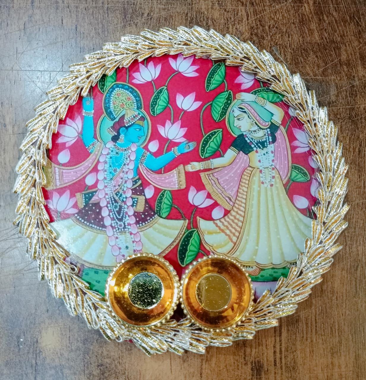 Decorative Printed Pooja thali