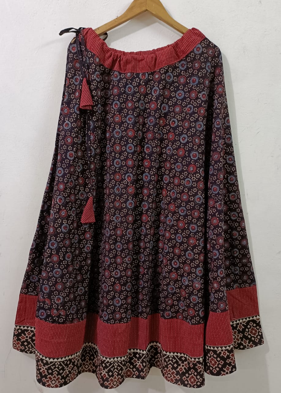Cotton Ajrakh Natural dye handblock print skirts