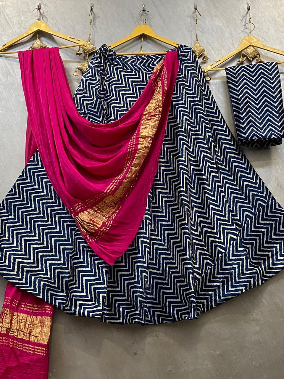 Gajji Mashru silk Chaniya with pure Gajji modal dupatta