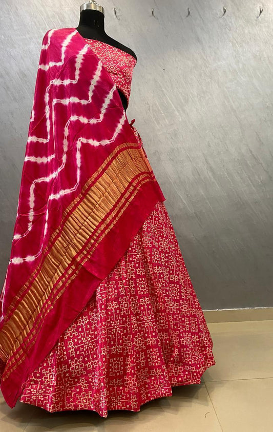 Gajji Mashru silk Chaniya with pure Gajji modal dupatta