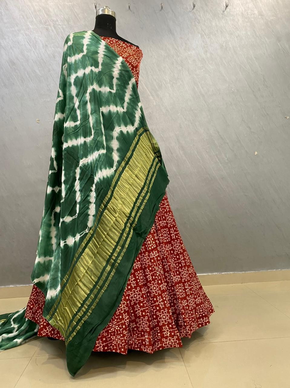 Gajji Mashru silk Chaniya with pure Gajji modal dupatta
