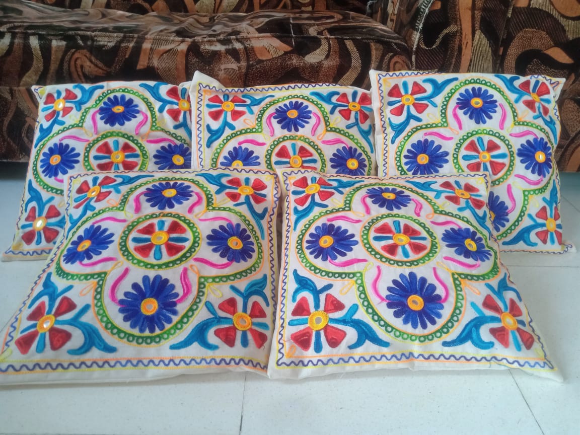 Aari Embroidery Work Cushion Covers