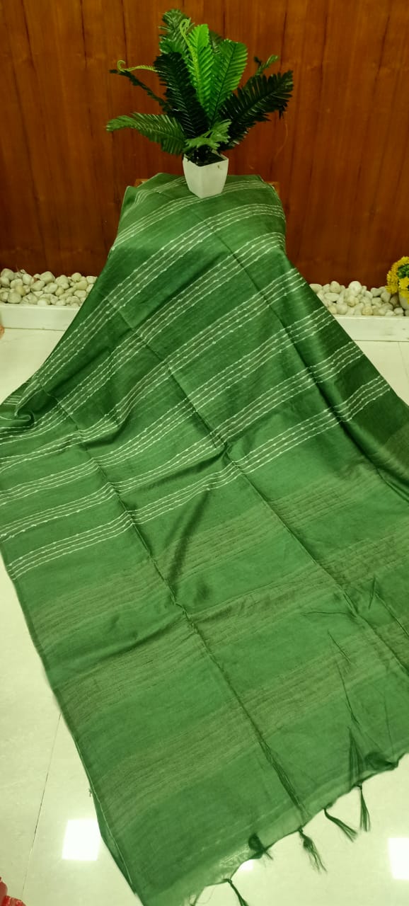 Semi Tussar Silk Saree with multi weaving design