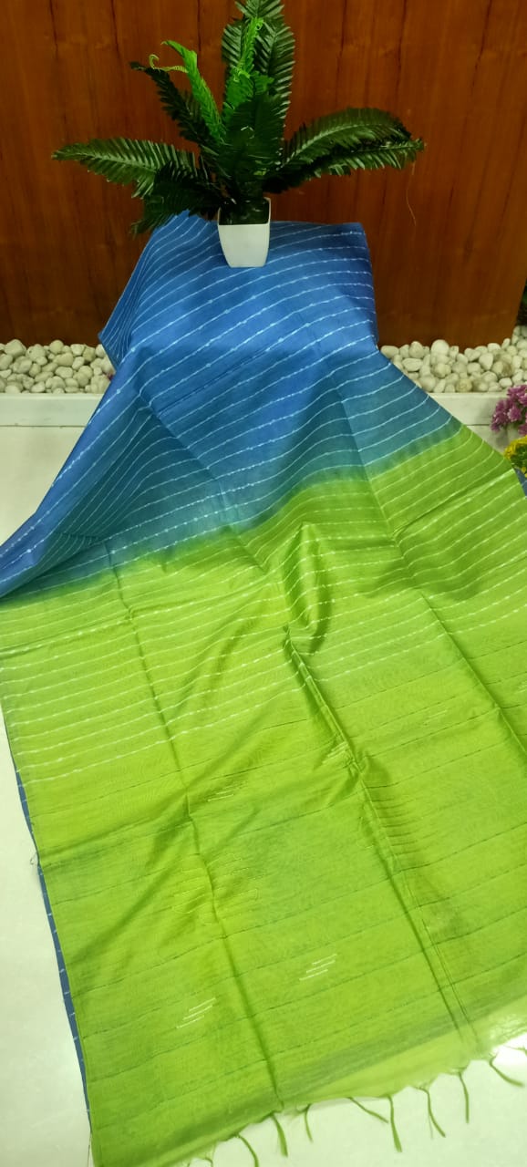 Semi Tussar Silk Saree with multi weaving design