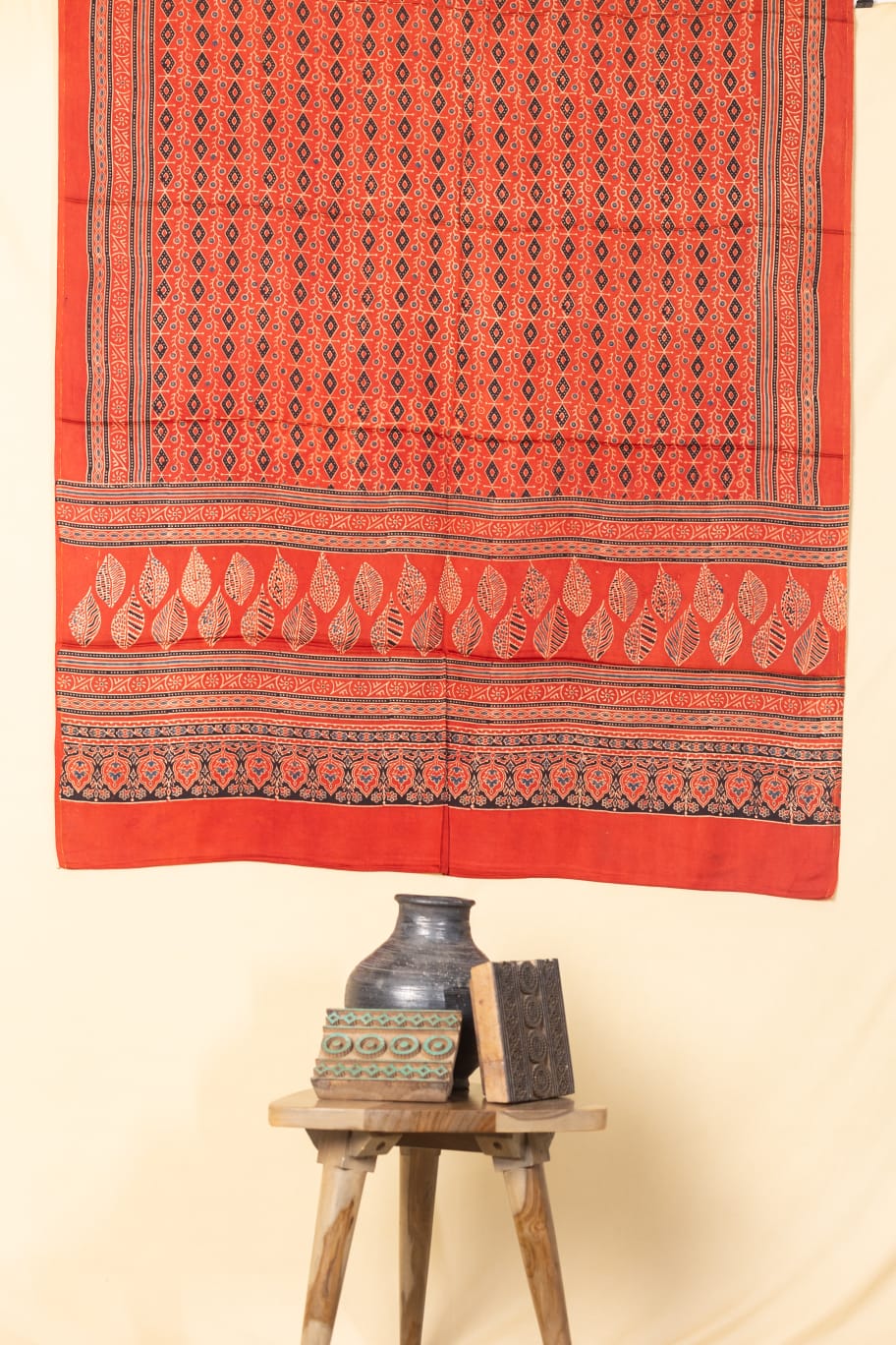 Ajrakh Handblock printed Naturally Dyed Dupatta