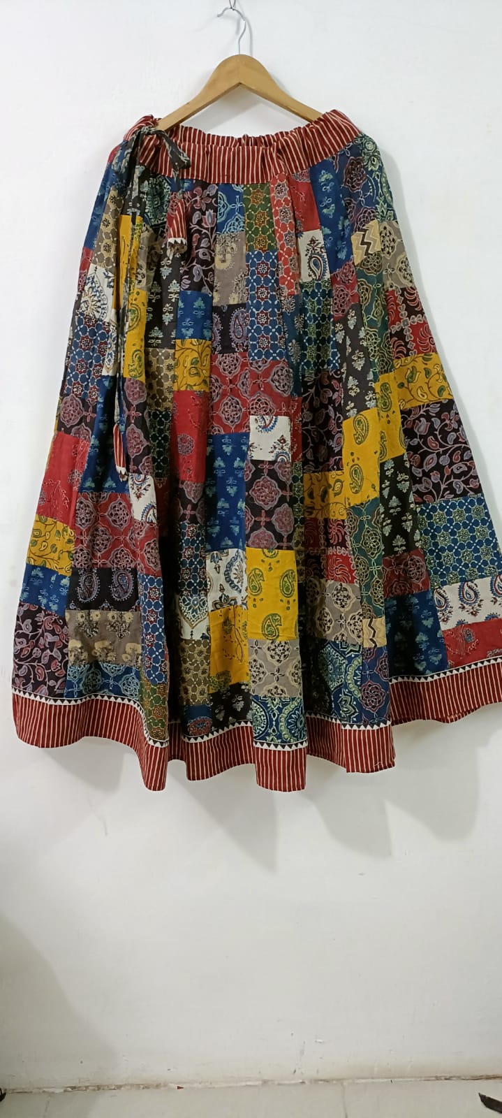 Cotton Ajrakh tukdi patch skirts