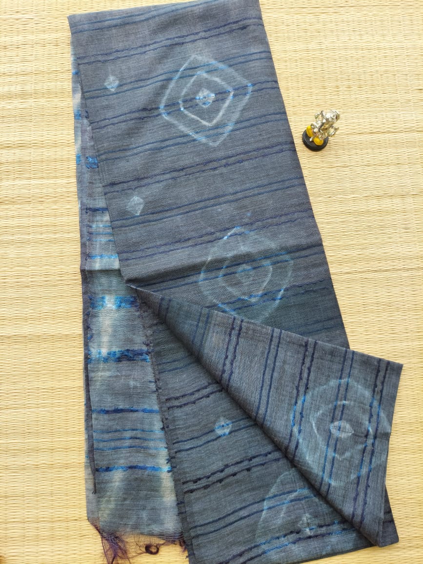 Bhagalpuri soft cotton saree with shibori print