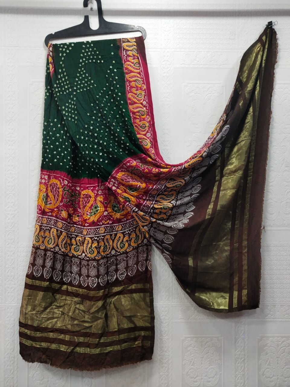 Modal silk digital print bandhani dupattas with tissue pallu