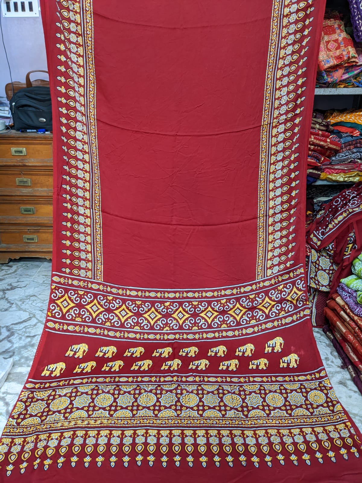 Block Printed Modal Silk Saree