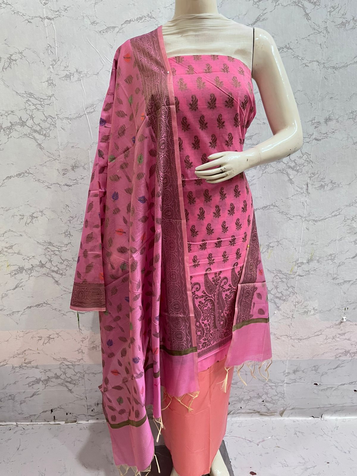 Art Dupion Silk Banarasi Suit Materials