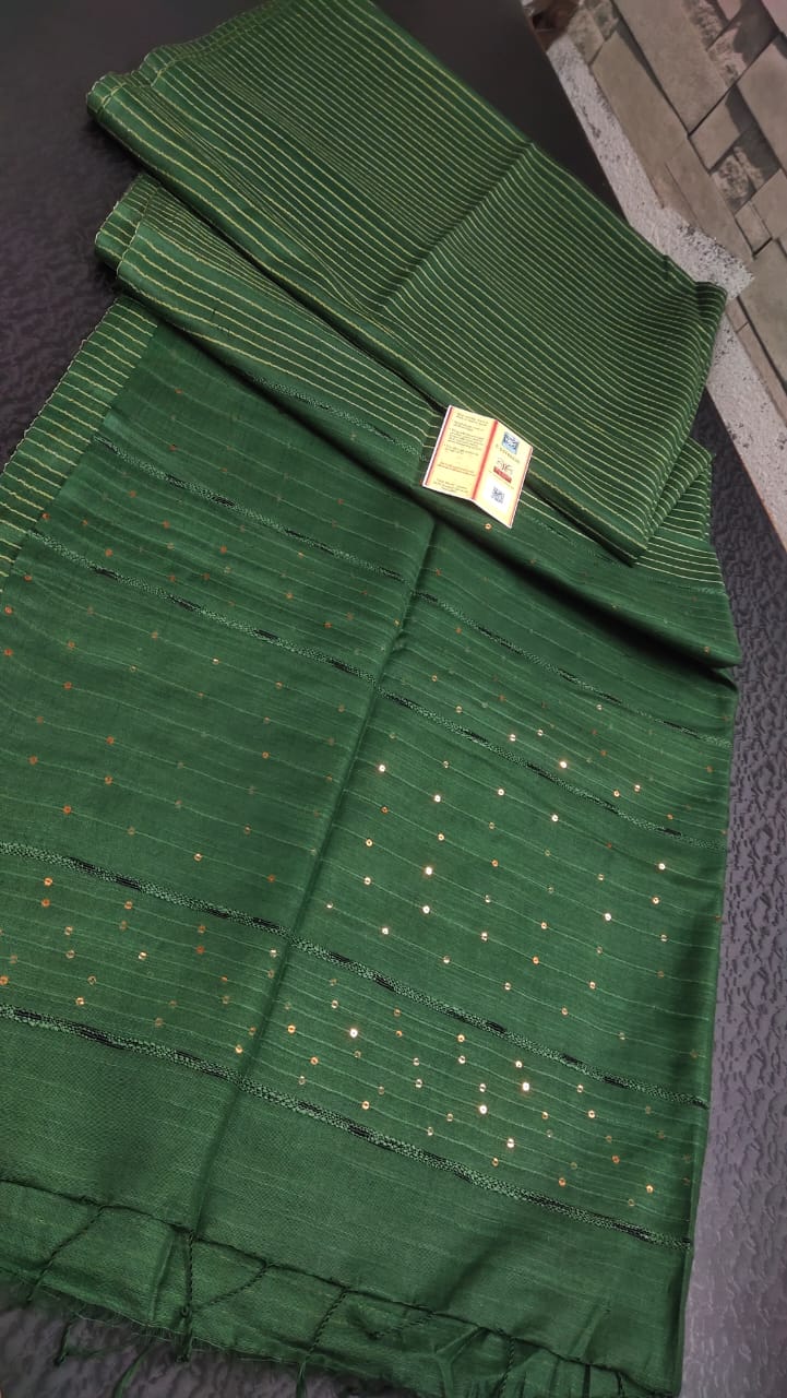 Kota silk saree with weaved copper zari stripe