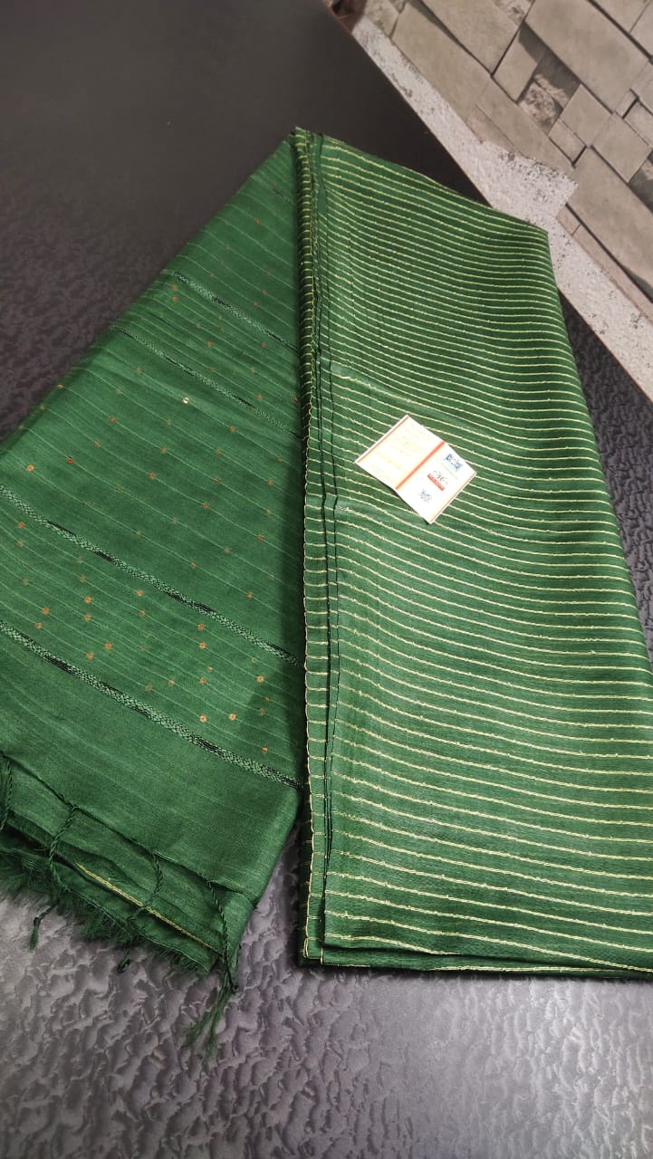 Kota silk saree with weaved copper zari stripe