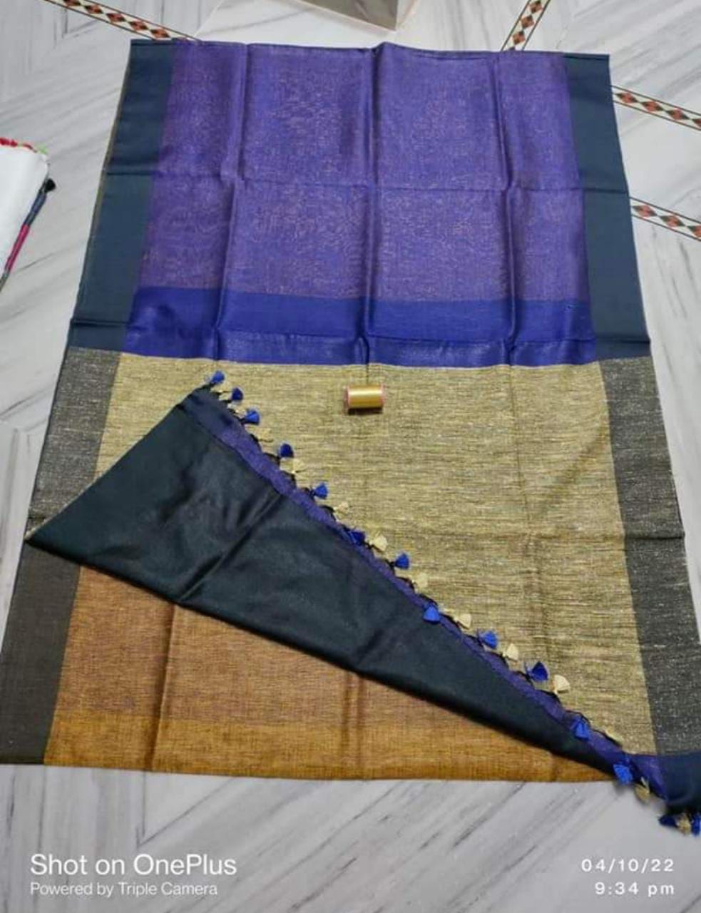 Pure line by line saree 120 count