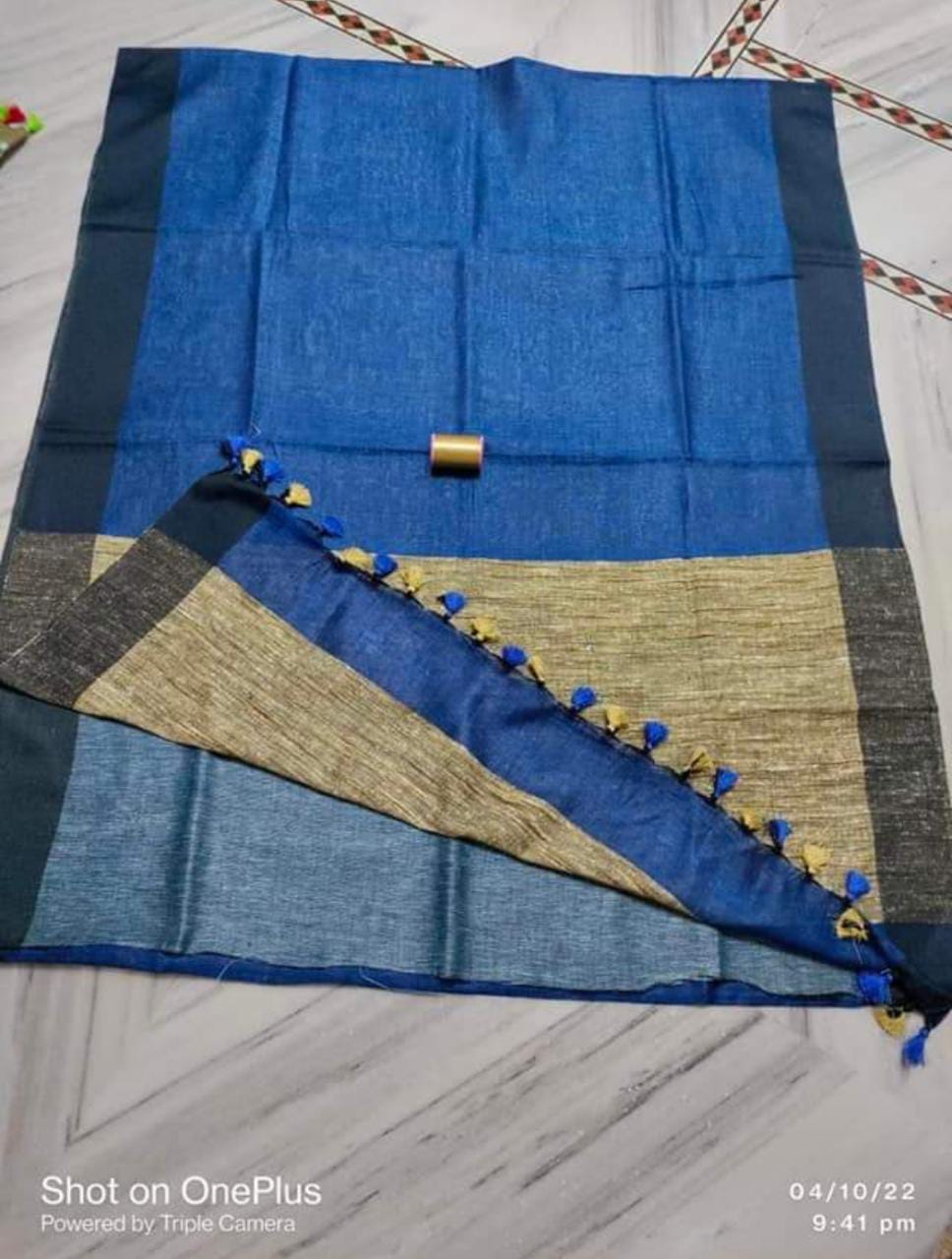 Pure line by line saree 120 count