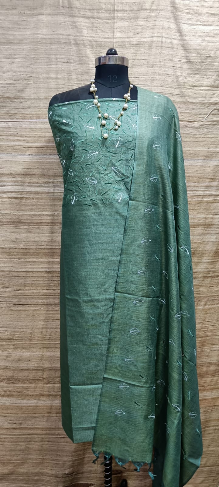 Embroidered  cotton suit materials