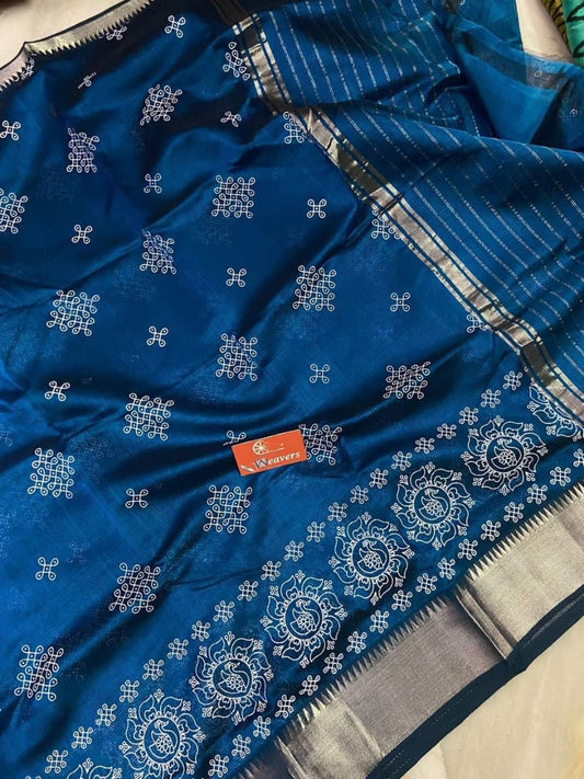Embroidered Maheshwari handwoven Zari border sarees