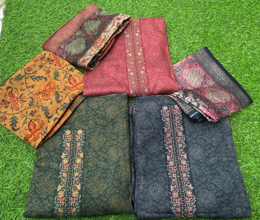 Embroidered Pashmina Printed Suits