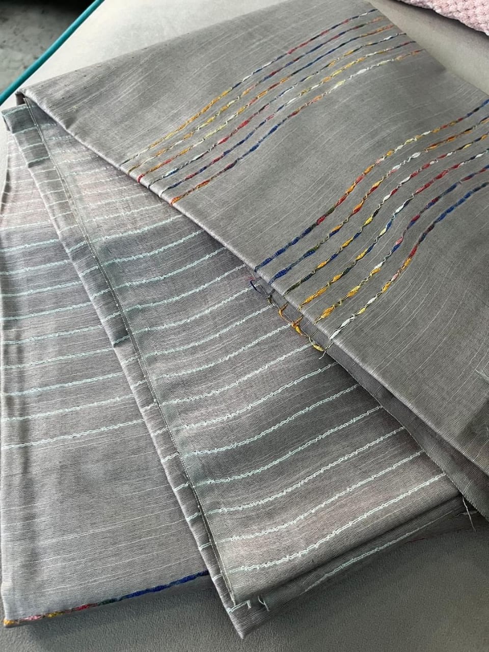 Semi Tussar silk saree with hand work on pallu
