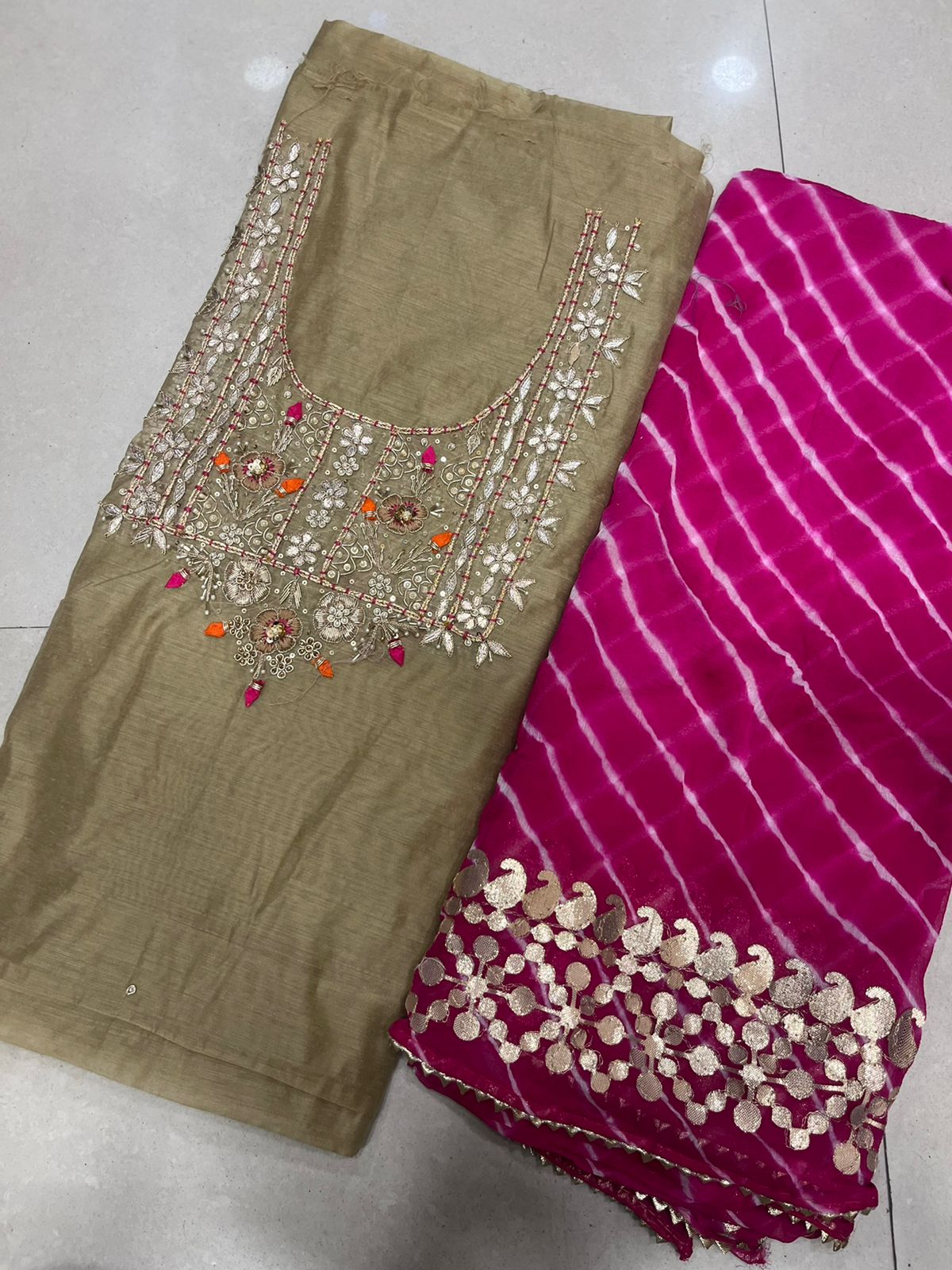Embroidered Chanderi  Suits