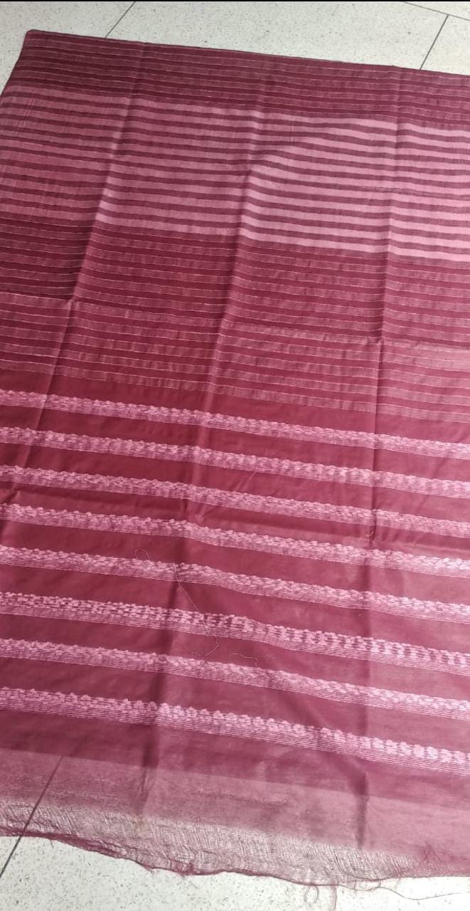 Kota silk sarees with white flag strip body