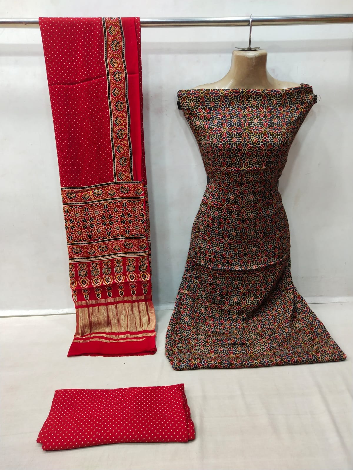 Ajrakh Hand block modal silk suits