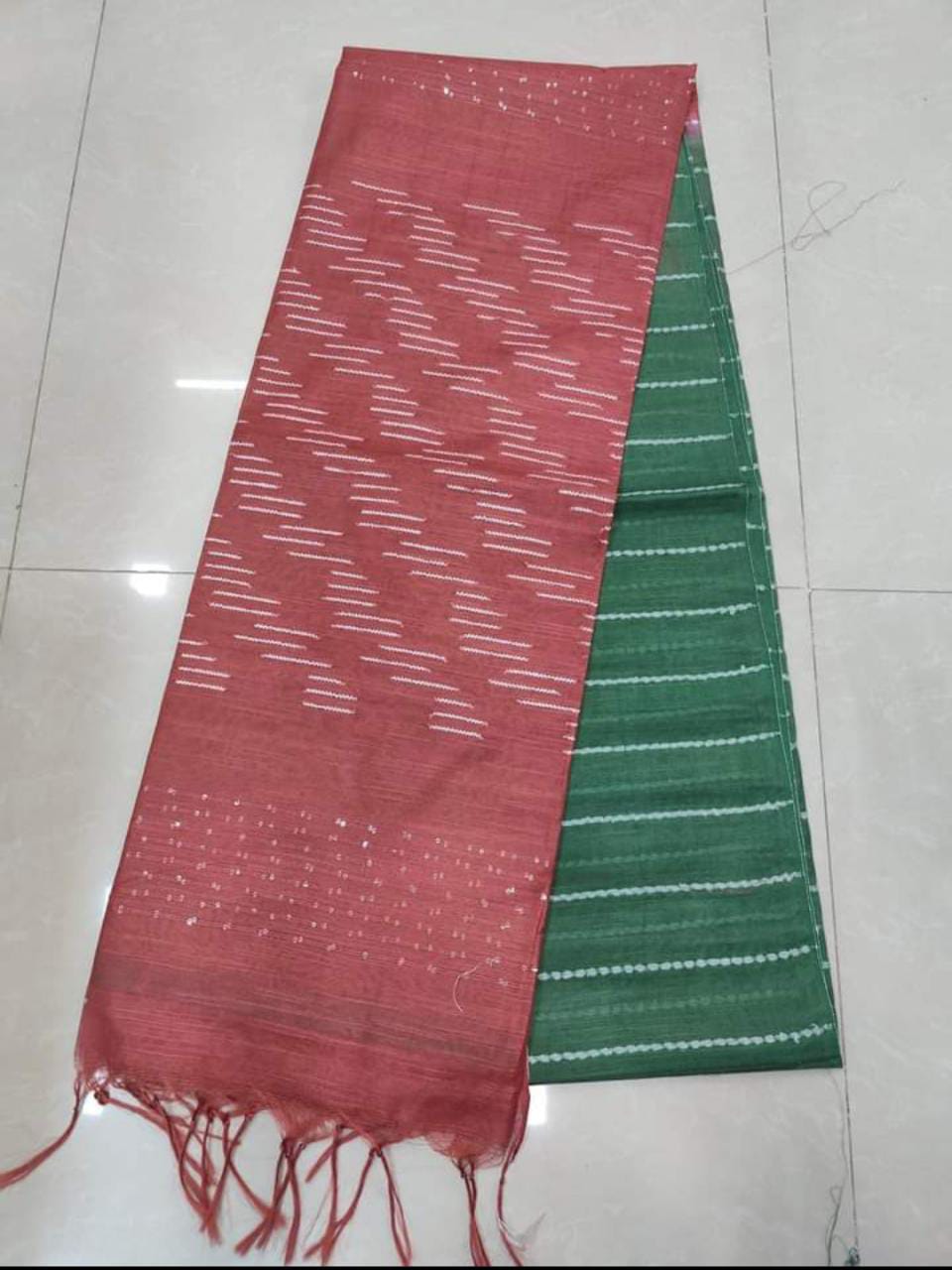 Semi Tussar silk saree with flig work in pallu