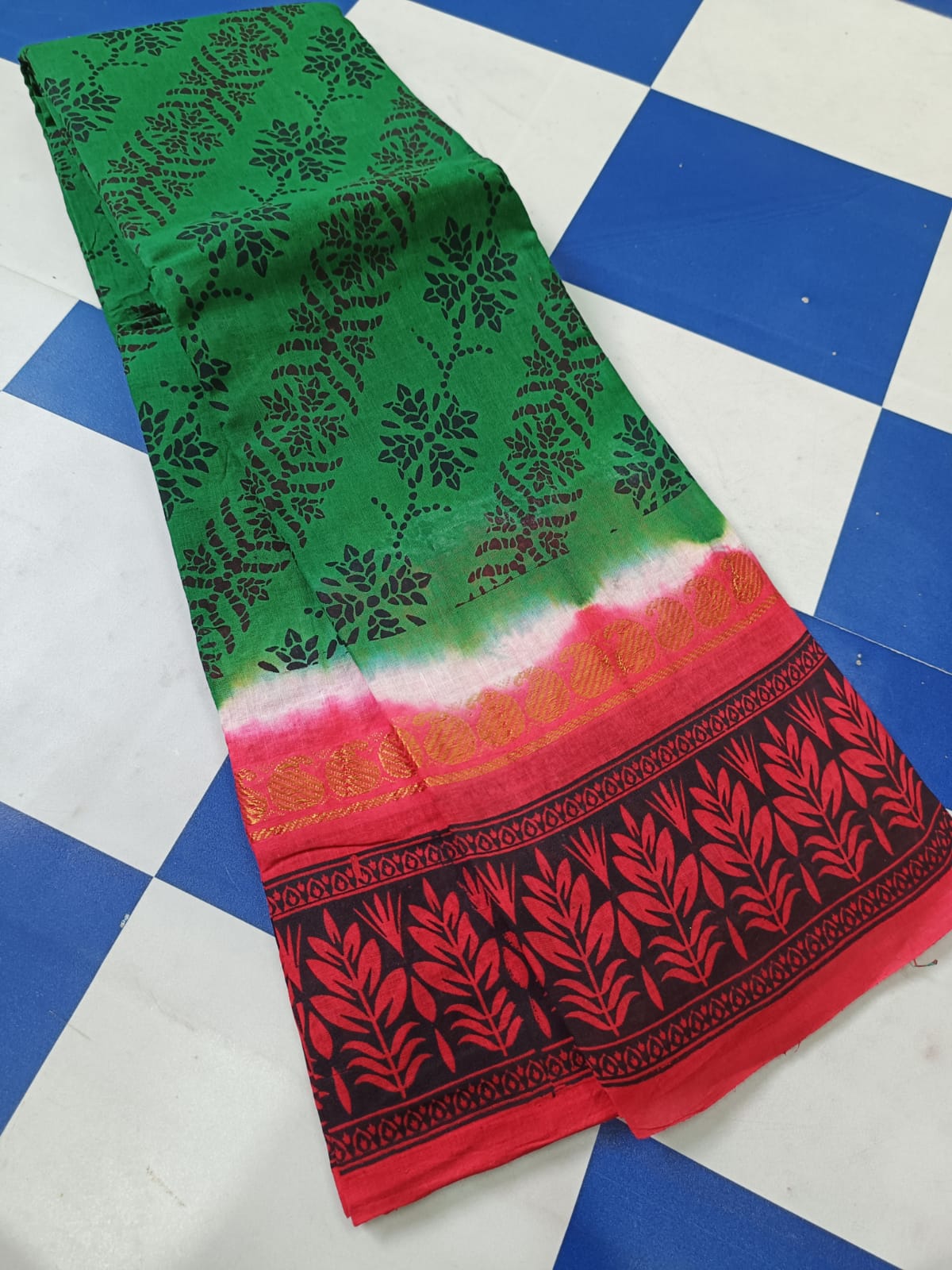 Kazipet border print cotton sarees