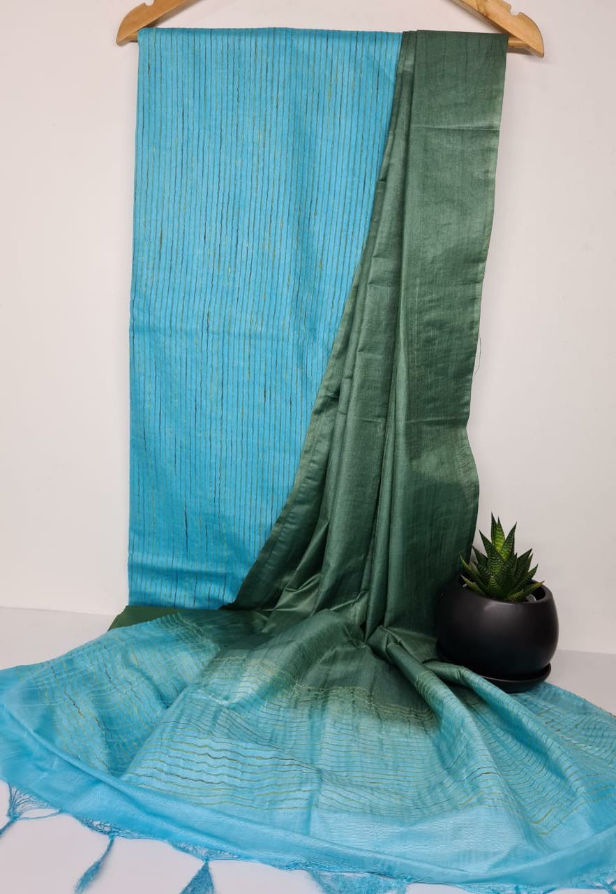 Weaved Katan silk Ghicha stripe dress materials