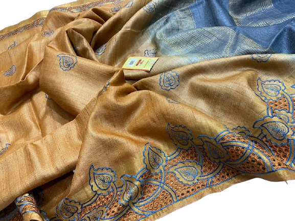 Pure Tussar Cutwork Saree