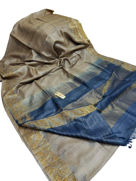 Pure Tussar Cutwork Saree