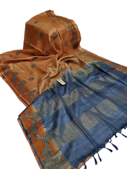 Pure Tussar Cutwork Saree