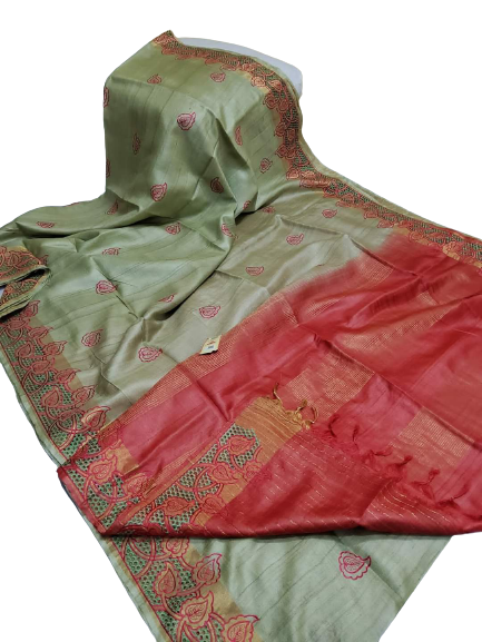 Pure Tussar Cutwork Saree