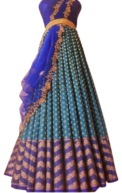 Kanjivaram Silk zari lehenga with blouse along with cutwork Dupatta