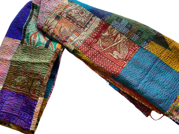 Handcrafted Pure Silk Kantha Reversible Dupattas
